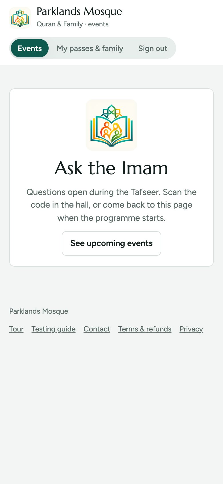 Ask the imam a question during the Tafseer, and upvote other people’s.
